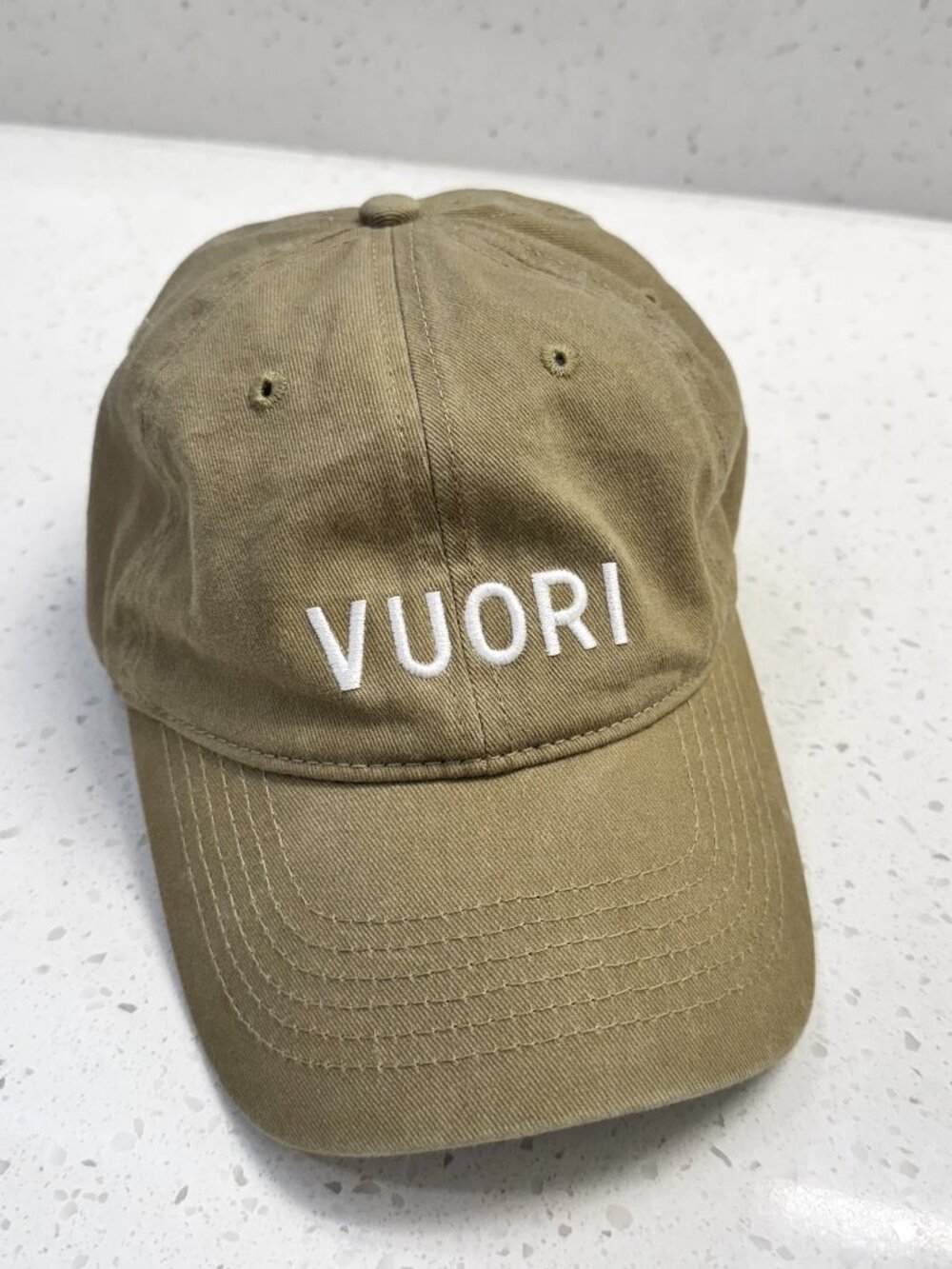 Vuori Embroidered Logo Adjustable Baseball Cap Hat Khaki